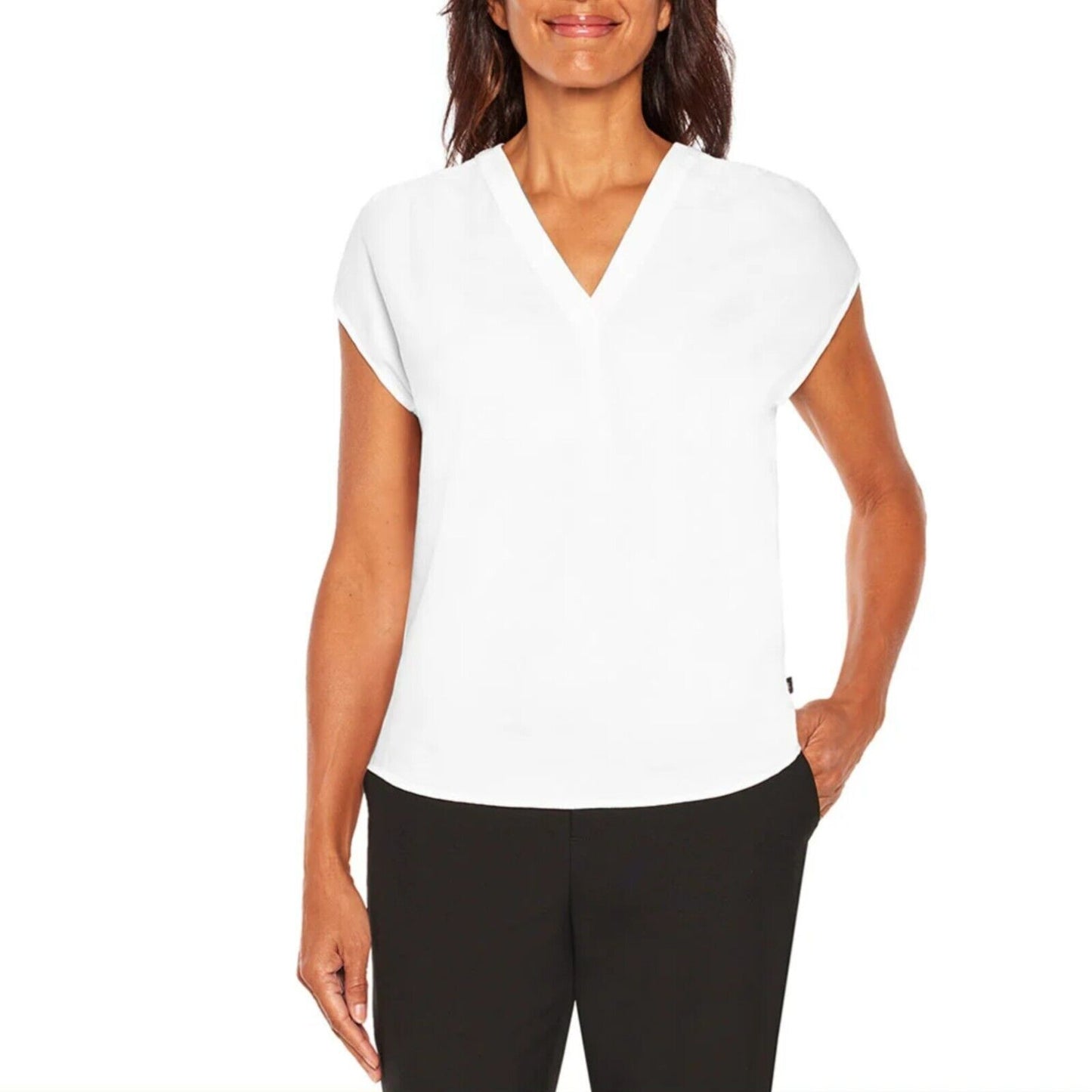 Banana Republic Ladies' Short Sleeve V-Neck Blouse (1764639)