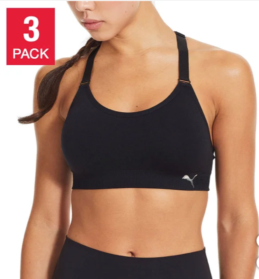 PUMA Ladies' Sports Bra, 3-pack