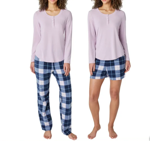 Eddie Bauer Ladies' 3-Piece Waffle Fleece Pajamas Set