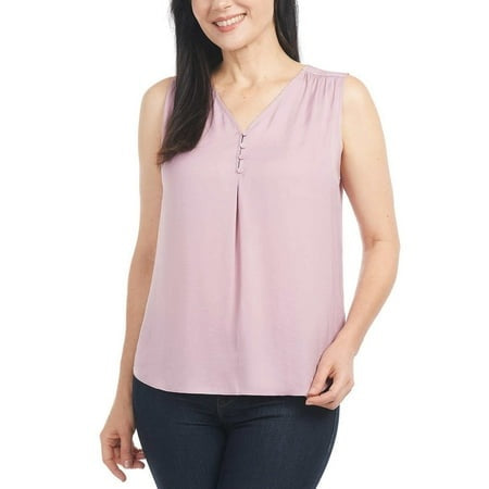 Hilary Radley Women's Sleeveless V-Neck Lightweight Blouse (1765890)