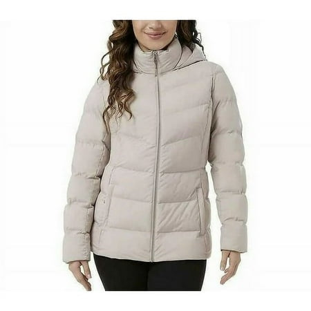 32 Degrees Womens Wide Channel Puffer Jacket Gray Medium (1699330)