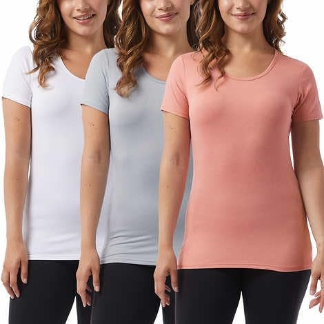 32 Degrees Ladies' Cool Tee Short Sleeve Scoop Neck, 3-Pack