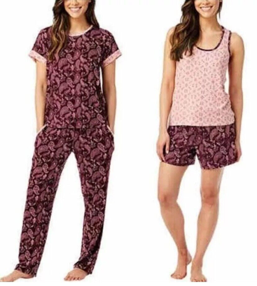 Lucky Brand Pajama 4pc Set, Tee-Tank-Short-Pants