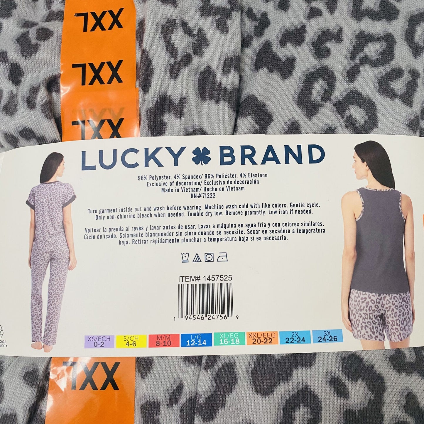 Lucky Brand Pajama 4pc Set, Tee-Tank-Short-Pants