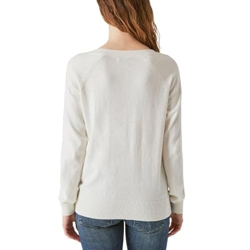 Lucky Brand Women's V-Neck Sweater, Long Sleeves, Side Slits, Cotton Blend (1721756)