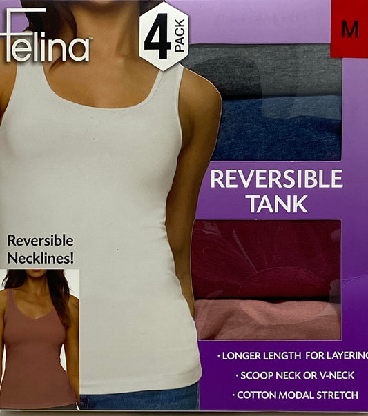 Felina Women's Cotton Modal Reversible Tank Top 4 Pack (1574756)