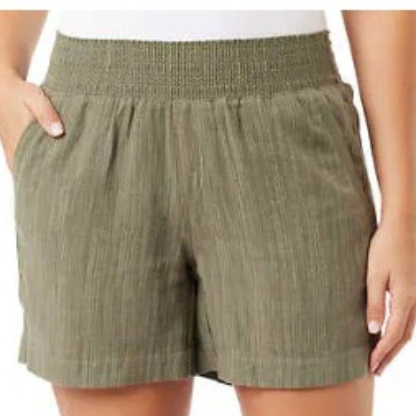 BRIGGS Ladies Linen Blend Shorts Womens PULL on Comfort Waistband NWT (1753531)