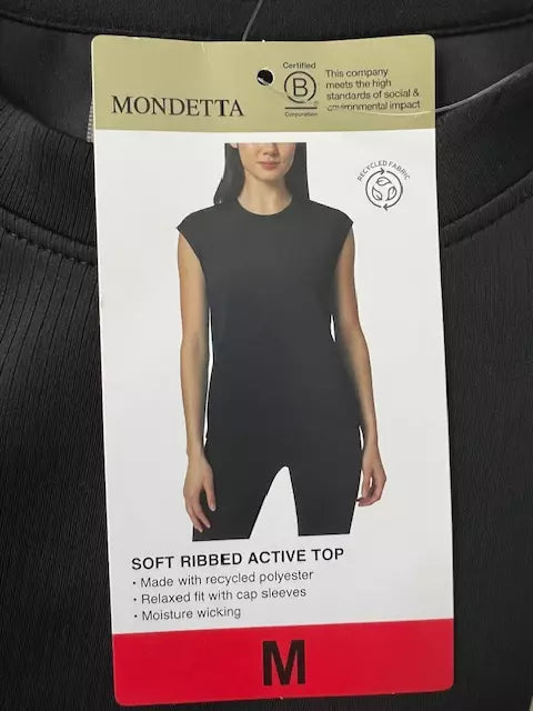 Mondetta Ladies' Soft Ribbed Short Sleeve Active Top (1773241)